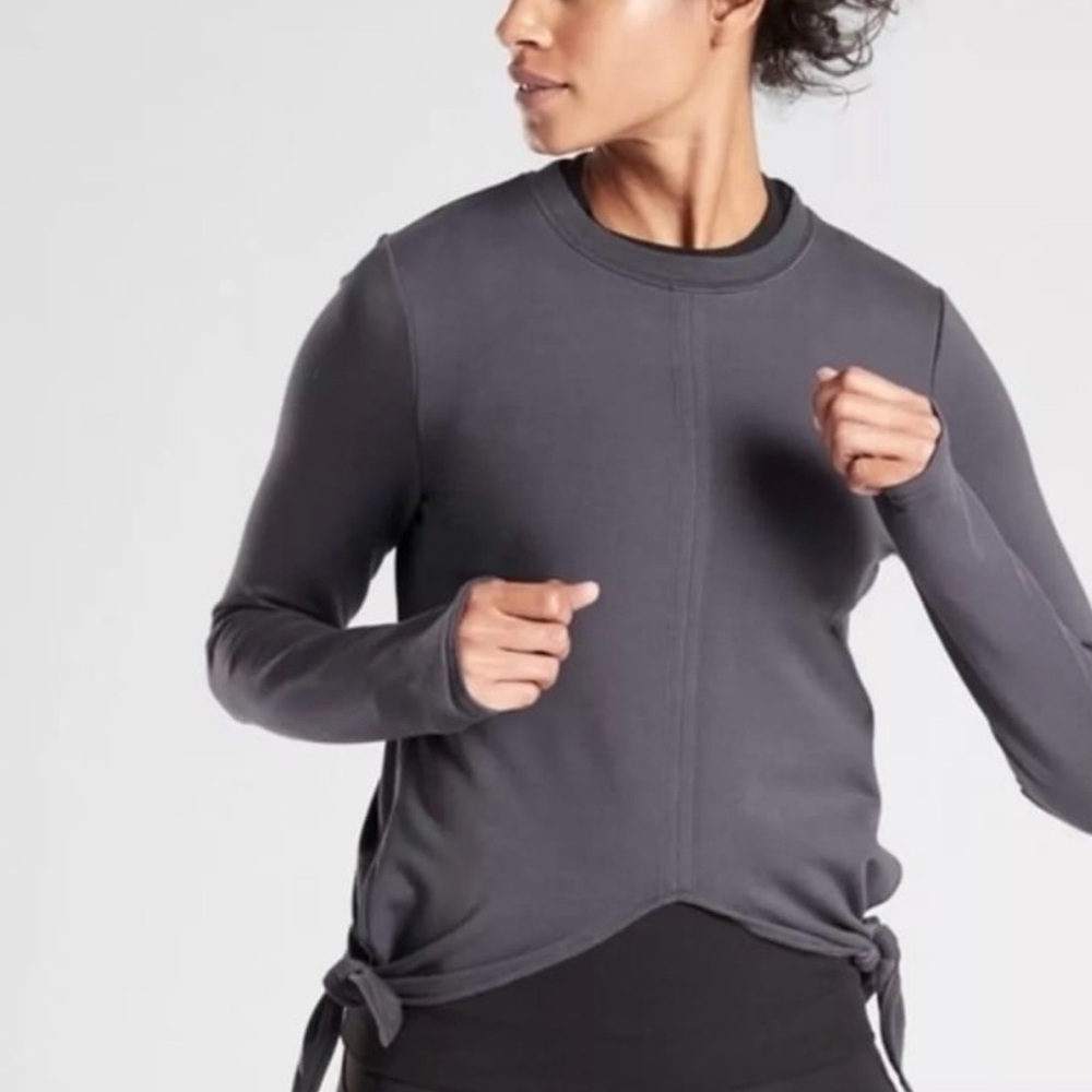 Athleta Samsara Side Tie Sweatshirt Size Small Grey NWT